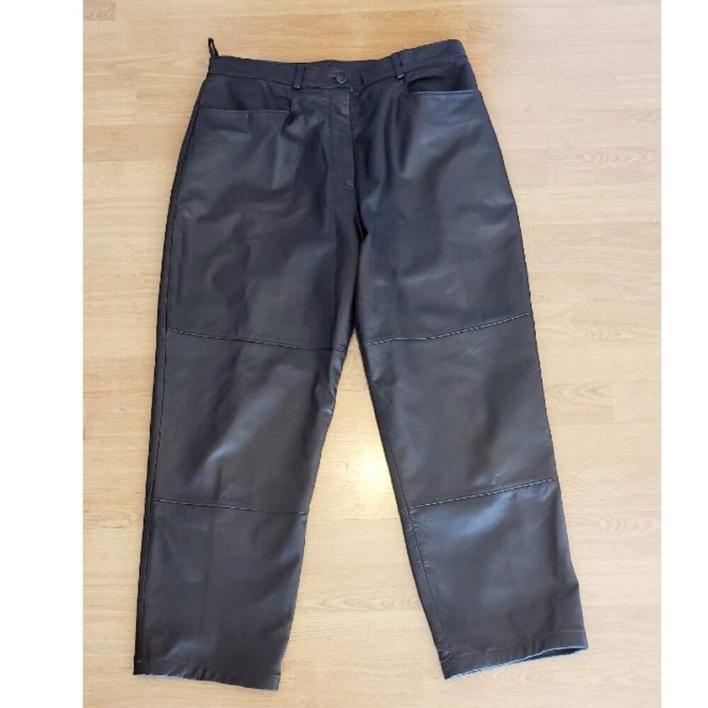 brown soft 100% leather pants size 14